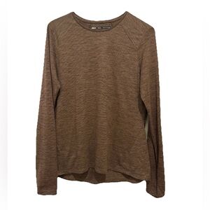 REI Brown Long Sleeve Performance Active Top